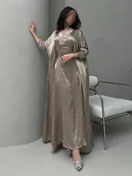 Eid Muslim Abaya Women Diamond Dress Party Night Ramadan Arab Dubai Dresses Kaftan Vestidos Largos Long Robe Jalabiya 2025