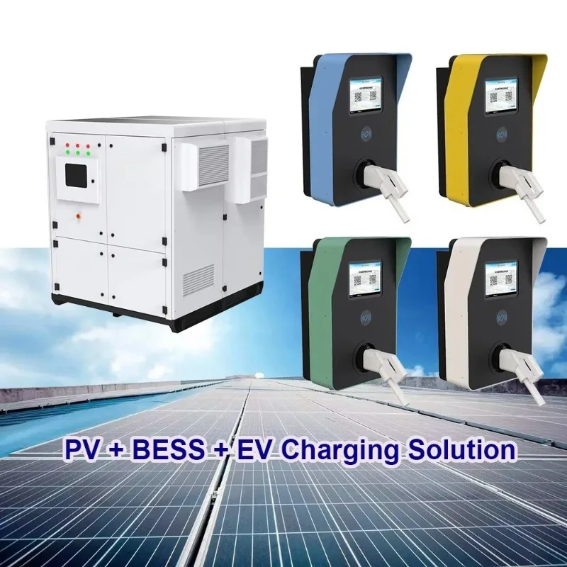 Custom PV BESS EV Charging Combined System Multi Color Wall Mount EV Charger Outdoor Energy Storage Cabinet