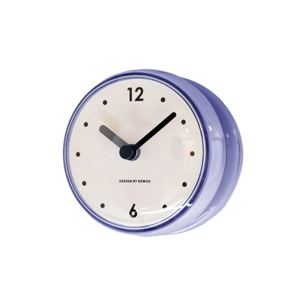 Suction Cup Clock Wall Clock Plastics Waterproof 1pcs 75x75mm Anti-Fog Black Blue Green Kitchen Sucker Wall Clock