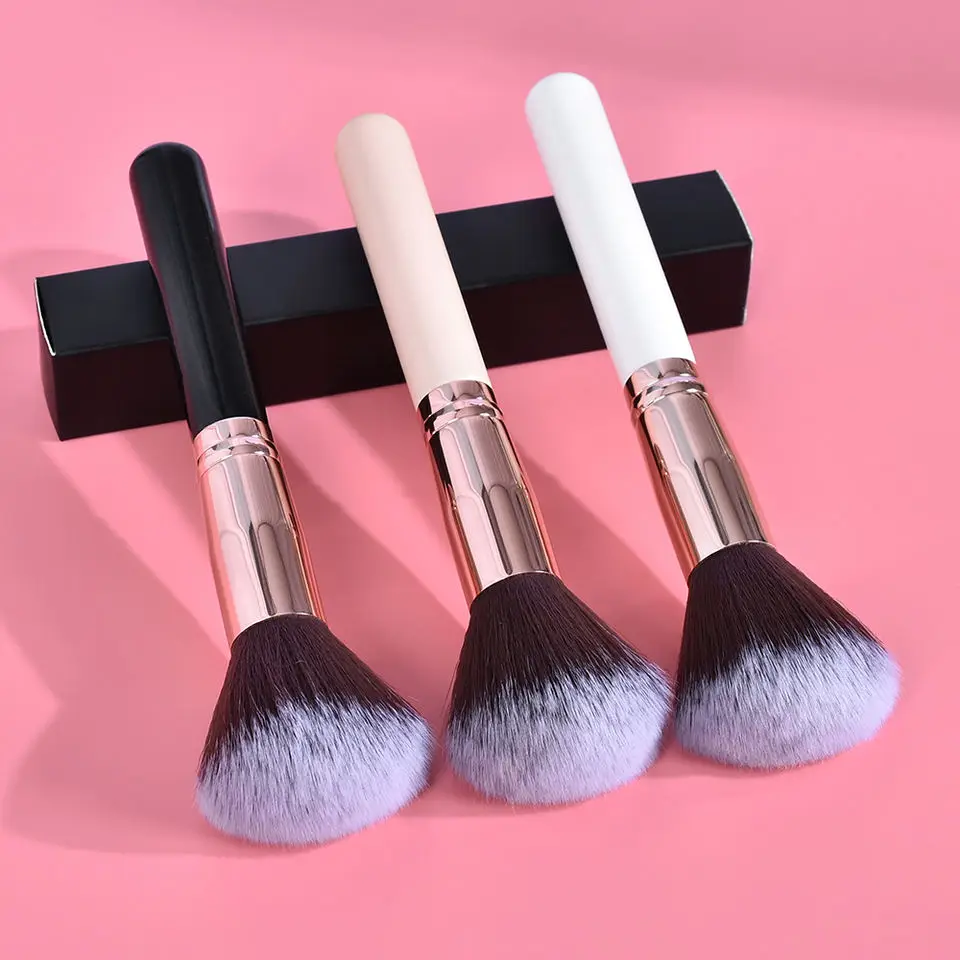 12pcs Pink Makeup Brushes Free Print Logo Loose Powder Blending Blush Brush Professional Cosmetic Beauty Makeup Tool Wholesale