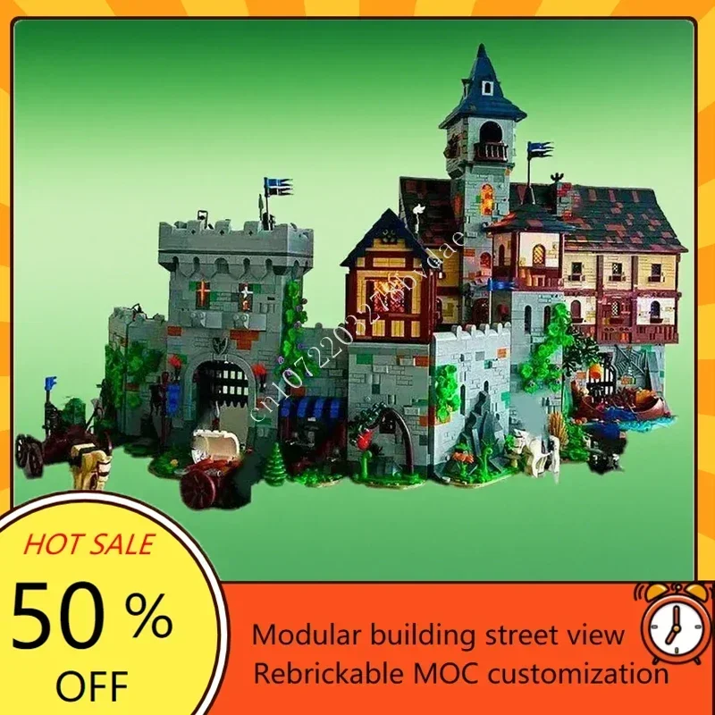 

6560 шт. MOC средневековый модульный замок черного сокола, модель на заказ, головоломки, технология, креативная сборка, игрушка, подарки на день рождения и праздник