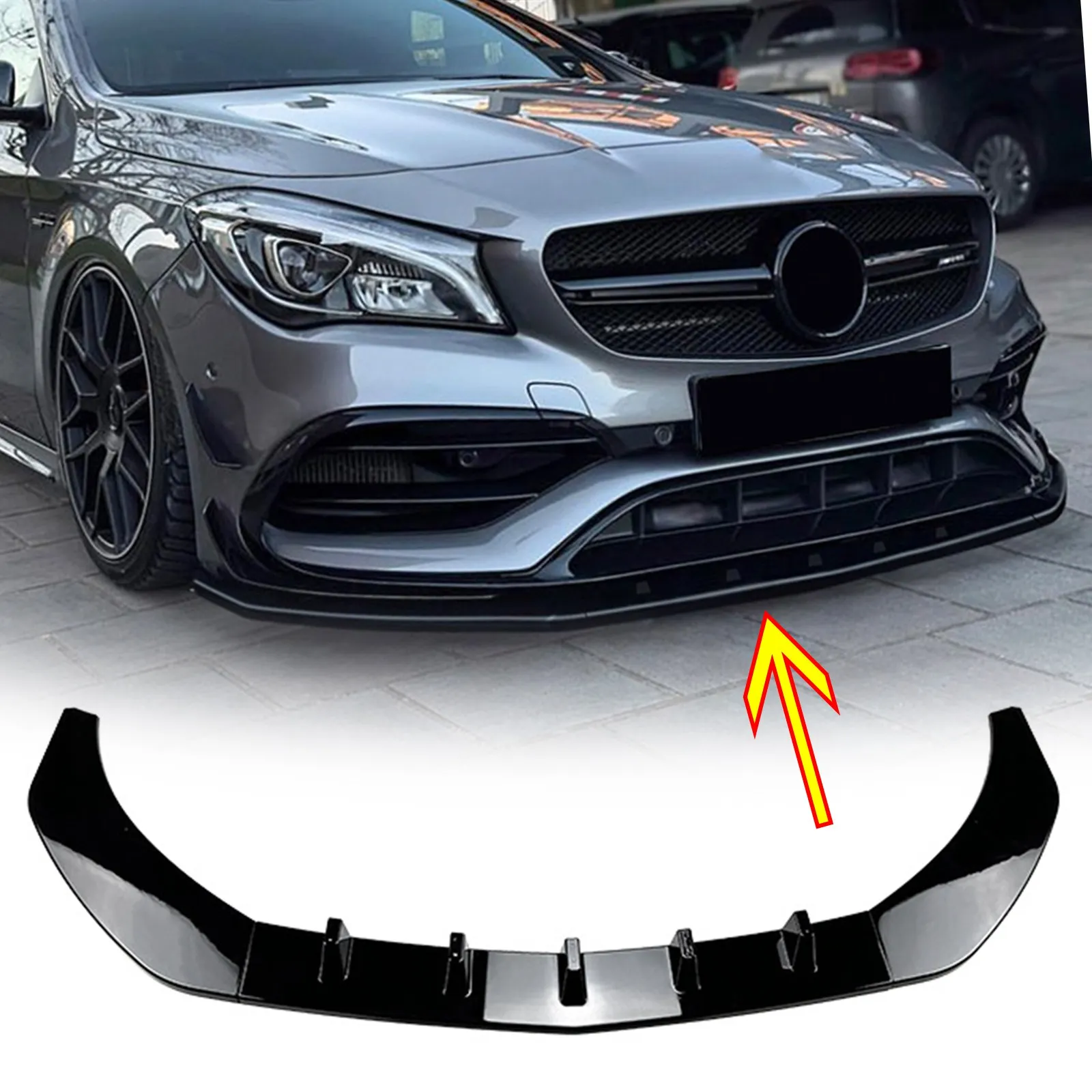 الفاصل الناشر سبويلر طقم الجسم لمرسيدس بنز CLA الفئة C117 CLA200 260 CLA45 AMG 2016-2019 شفة مصد السيارة الأمامية