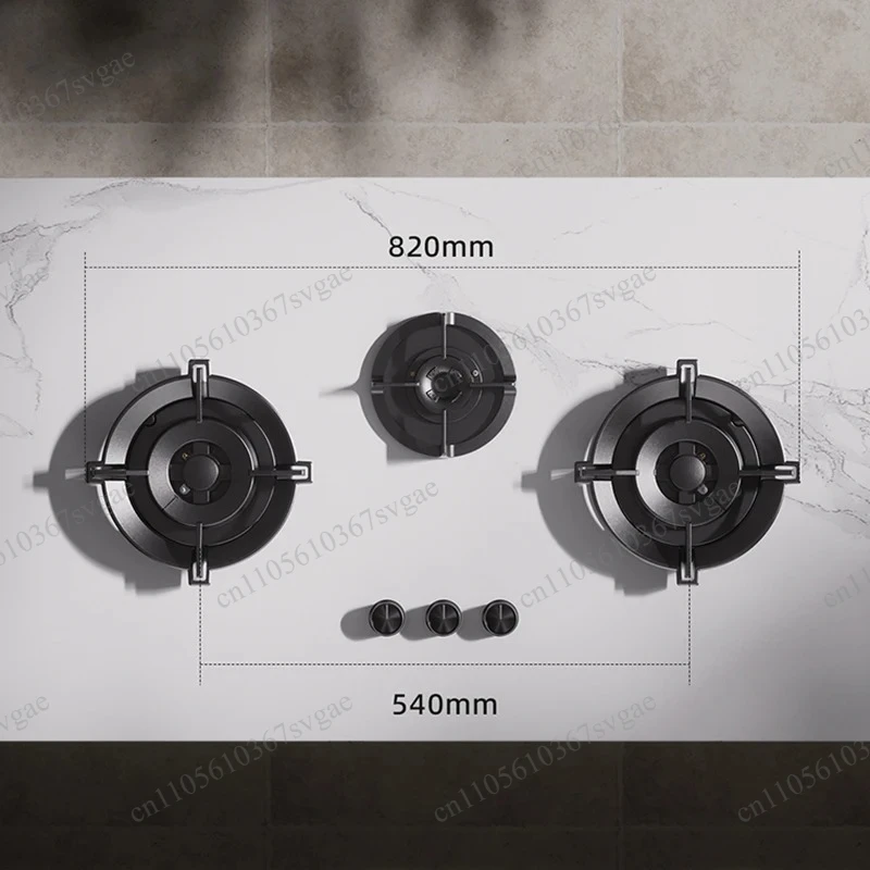 

Premium 3-Burner Built-in Gas Cooktop, 5.2KW High Power Copper Burner, Flame Failure Protection, Panel-Ready for Custom Kitchen