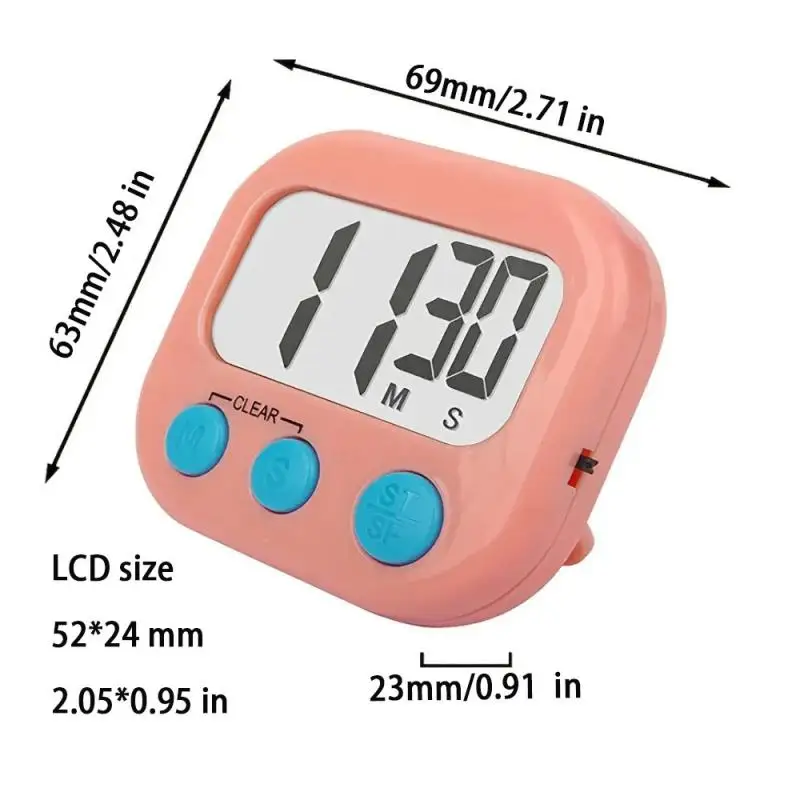 Magnetic LCD Digital Kitchen Countdown Timer Stopwatch With Stand Practical Cooking Baking Sports Alarm Clock Reminder Tools