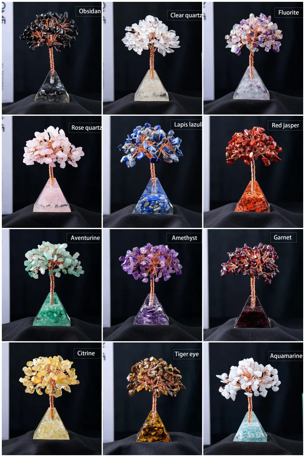 Natürliche Stein Rose Quarz Orgonite Pyramide Basis Kristall Baum Energie Schutz Heilende Meditation Reiki Chakra Feng Shui Bäume – Detail 5