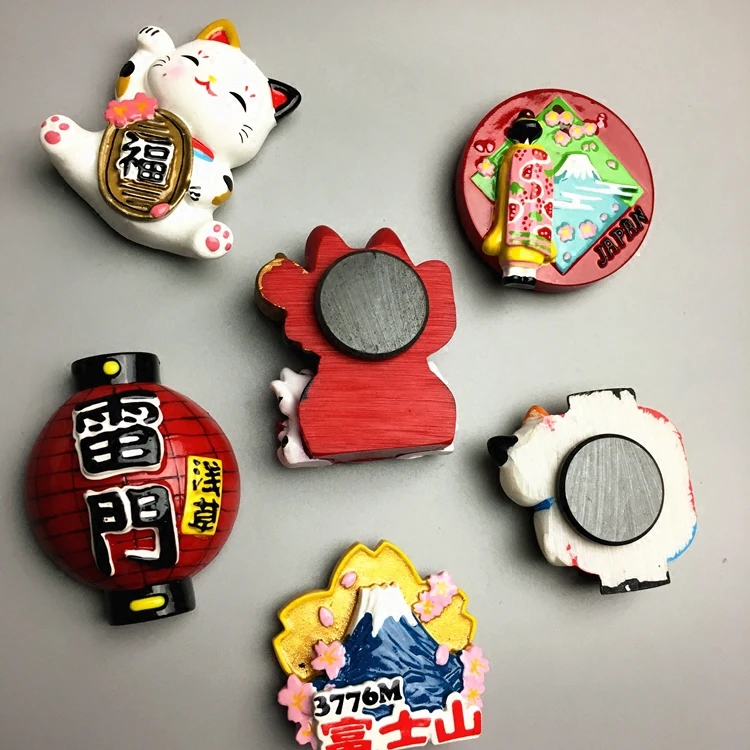 Export Creative Travel Souvenir Lucky Cat Fuji Mountain Cartoon Magnetic Sticker Fridge Magnet Magnetic Sticker Japan