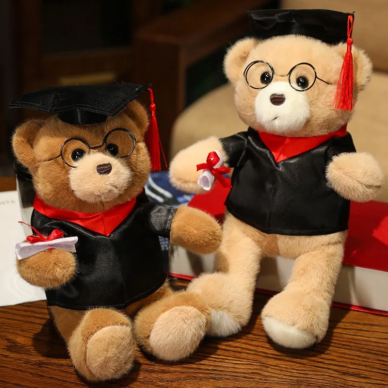 Cute High Quality PhD Cap Bear Doll Graduation Bear Plush Doll Stuffed Plush Toys For Birthday Graduate Gifts For Student Kids