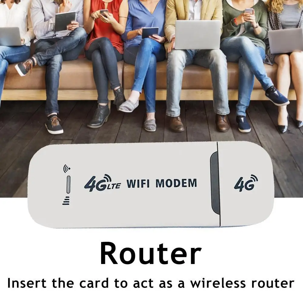 โมเด็ม USB 4G LTE ดองเกิล 150Mbps ไร้สาย WiFi โมบายล์เราเตอร์ พร้อมช่องใส่ซิมการ์ด ฮอตสปอต WiFi พกพา สำหรับใช้ในบ้านและสำนักงาน