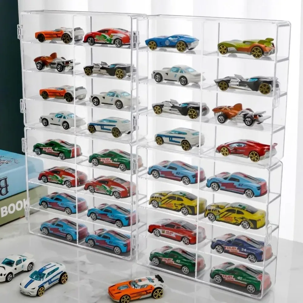 

1/4pcs 8 Grid Car Display Box Stackable Multipurpose Acrylic Cabinet Rack Model Car Display Dustproof