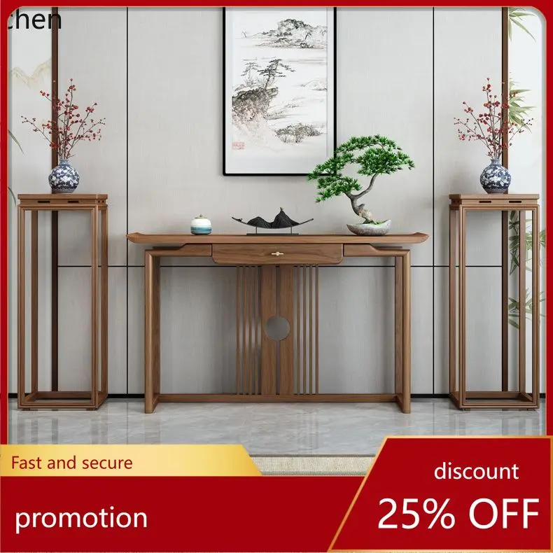 

HXL Entrance Cabinet Entryway Solid Wood Simple Partition Zen Style Side Table Several Side Tables