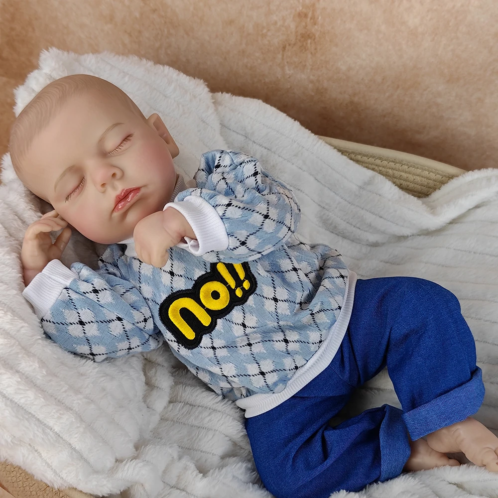 50 Cm Afgewerkt Bebe Reborn Half Lijm Doek Lichaam Pop LouLou Metgezel Speelkameraadjes Speelgoed Voor Meisjes Peuter Kerst Verjaardagscadeau