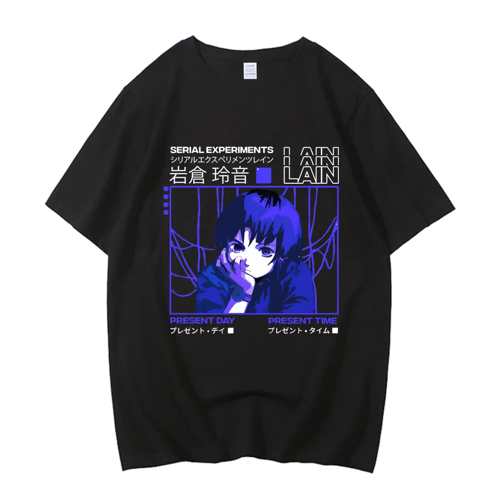 2024 Anime Serial Experiments Lain Graphic Print T Shirt Men Iwakura Manga Girl Sci Fi Short Sleeve Fashion T Shirt Women