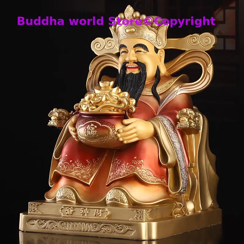 Asia GOOD high grade gilding copper God of wealth Mammon CAI SHEN YE Buddha statue HOME Company shop bring in treasure money