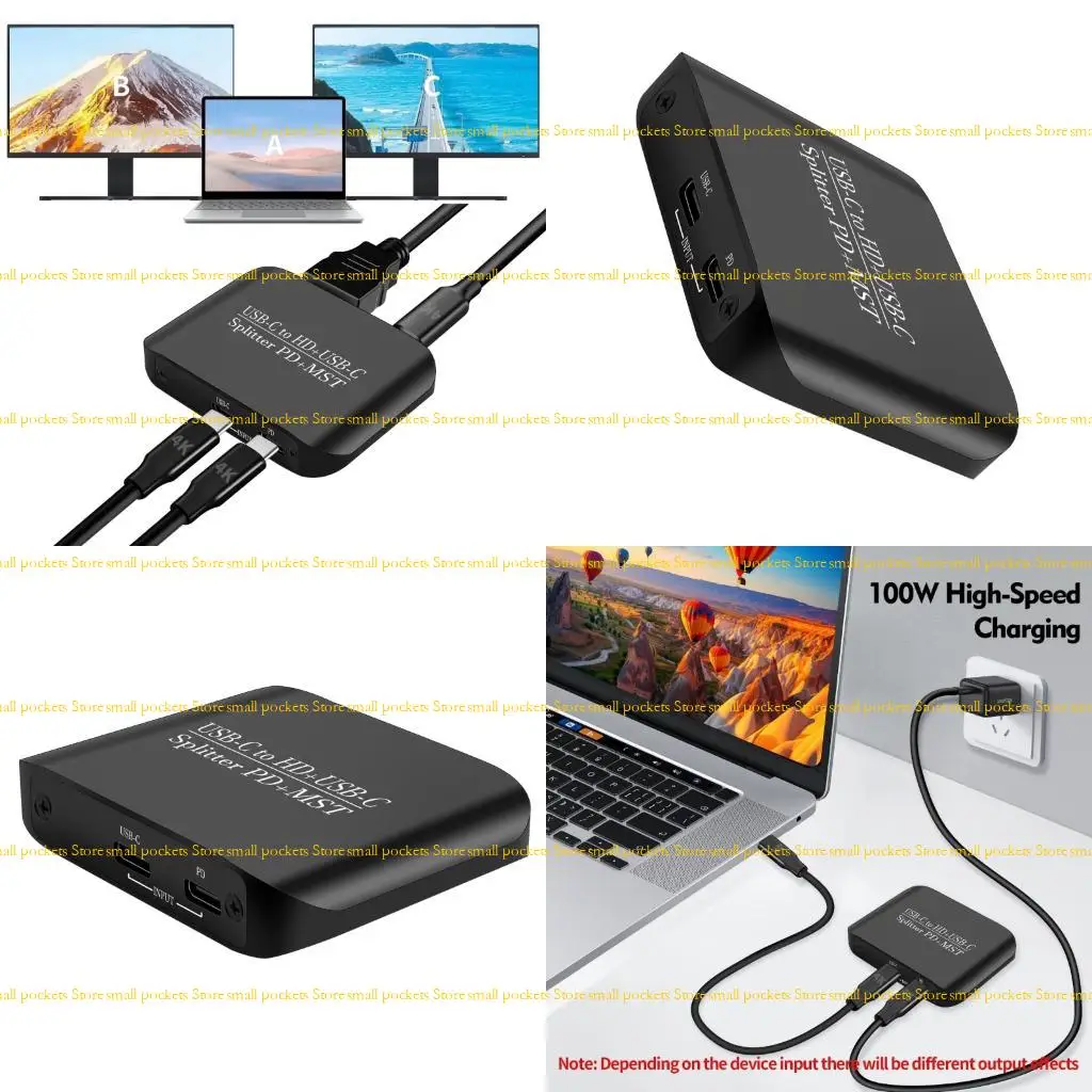 R1wd podwójny monitor USB C do rozdzielacza HDMIS PD100W Dostawa zasilania SST