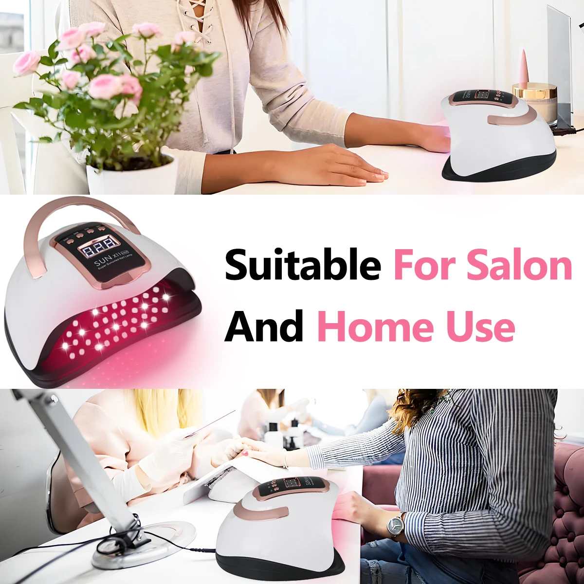 プロ用ネイルライト、LED UVライトドライヤー、ジェルネイル用、90個のランプビーズ、4つのタイマー設定とLCDタッチディスプレイ搭載