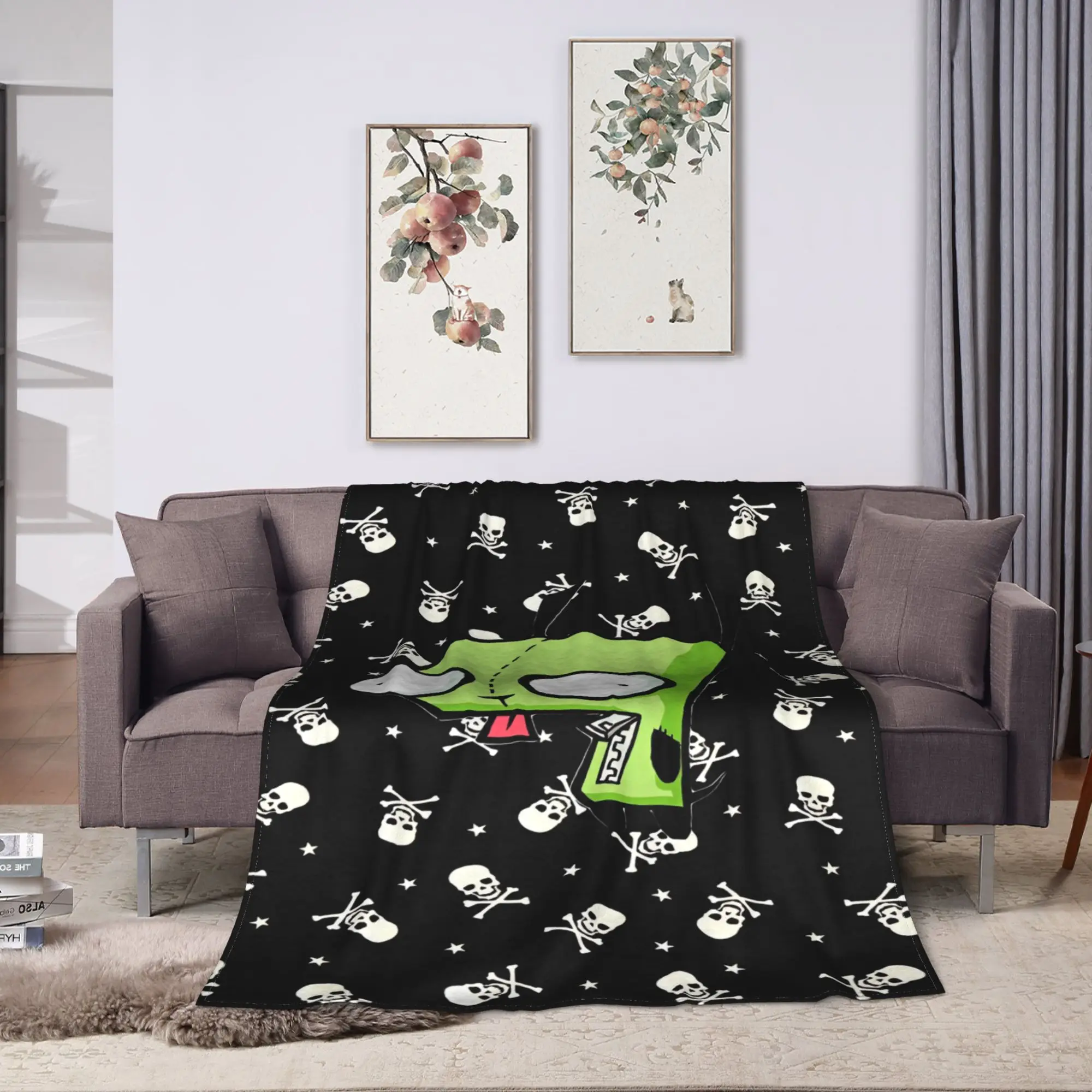 Invaders Zims Gir Blankets Quality Warm Soft  Throw Blanket Winter Boy Girl Couch Chair Novelty Bedspread