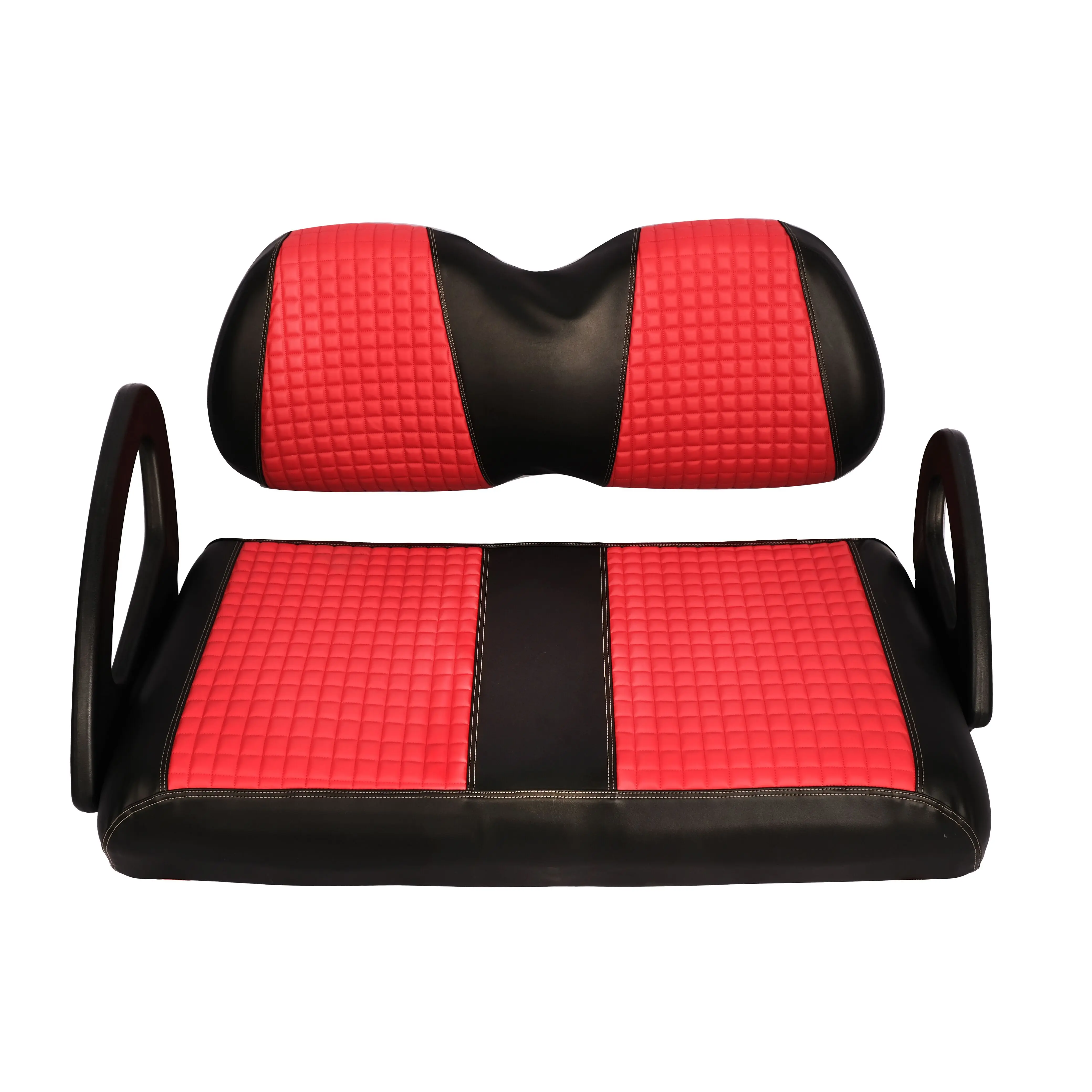 Precedent front row seat back cover fabric cover - red and black golf cart seat cover