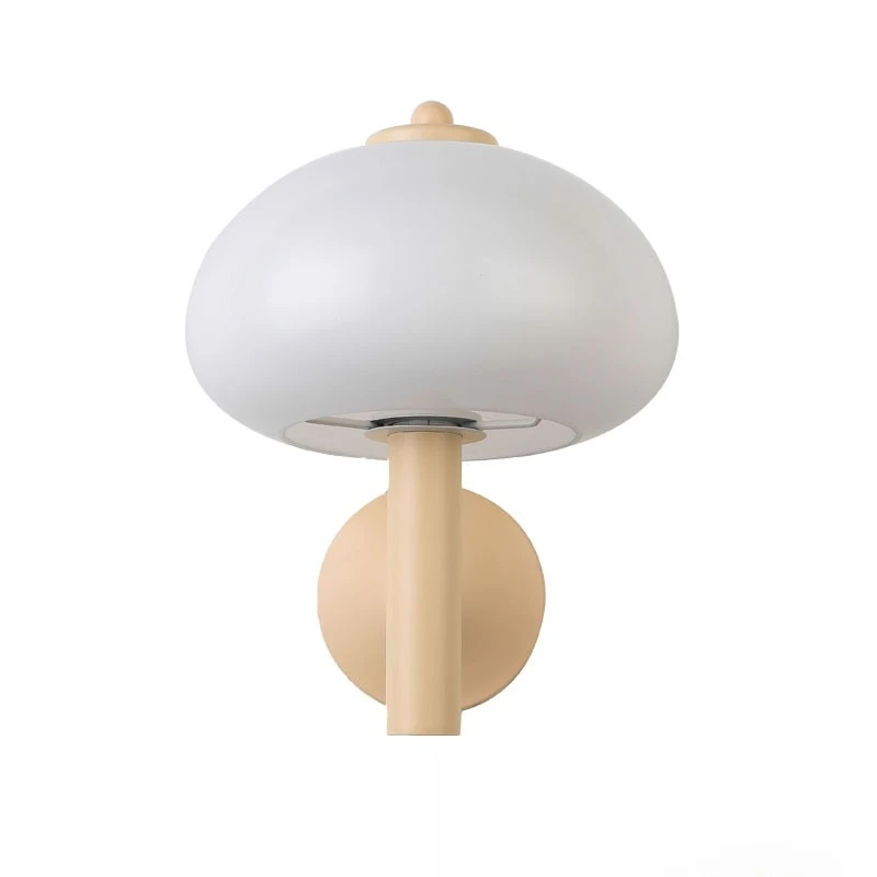 

Small mushroom wall lamp retro decoration living room bedroom bedside stairs modern simple atmosphere creative cream wall lamp