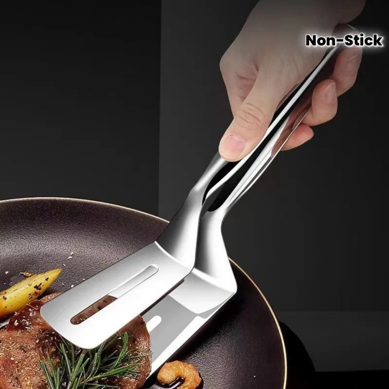1Stainless steel multifunctional frying tongs, steak tongs, 