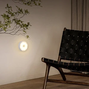 Lâmpada de parede com sensor de movimento, luz noturna led recarregável usb, usada para guarda-roupa, corredor, cabeceira, banheiro, iluminação noturna 8 principais vendas luminaria de cabeceira de parede - №2