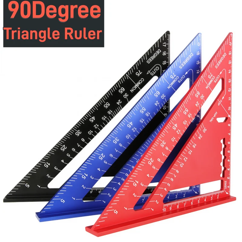 VAYABOOG 90 7Inch Measurement Tool Aluminium Alloy Carpenter Set Try Square Triangular Metric Square Angle Woodworking Tools