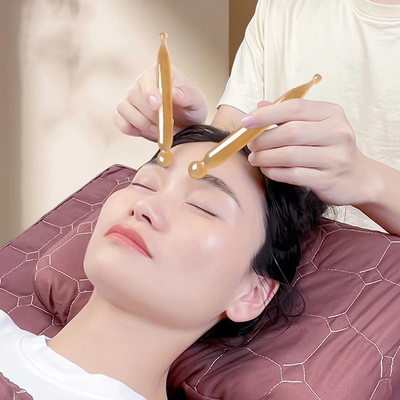 Natural Jade Massage Stick Guasha Point Pen Handheld Facial Meridian Relax Scraping Beauty Tool