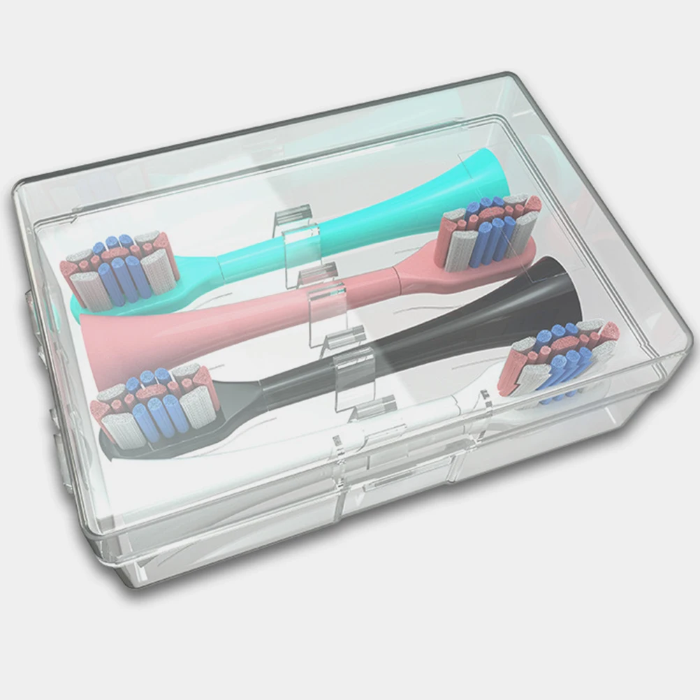 4Pcs Small Brush Heads Case for Storage Multi-Use Portable Box Reusable Electric Toothbrush Head Holder Travel Accessory