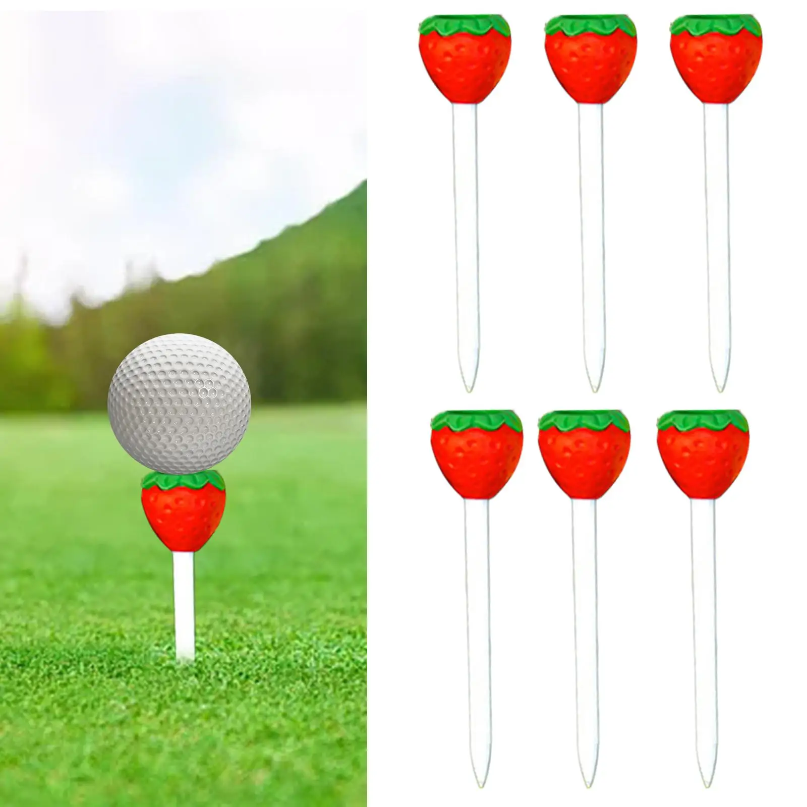 6 Pieces Golf Rubber Tees Golf Tee Ball Supports Simulator Tees Golf Mat Tees for Driving Range Mat Indoor Outdoor