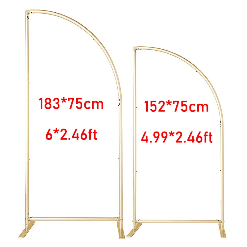 6FT 4.99FT Metal Half Moon Arch Stand Duo Easy Assembly Wedding Garden Arch Backdrop Stand Balloon Arch Frame Wedding Decor