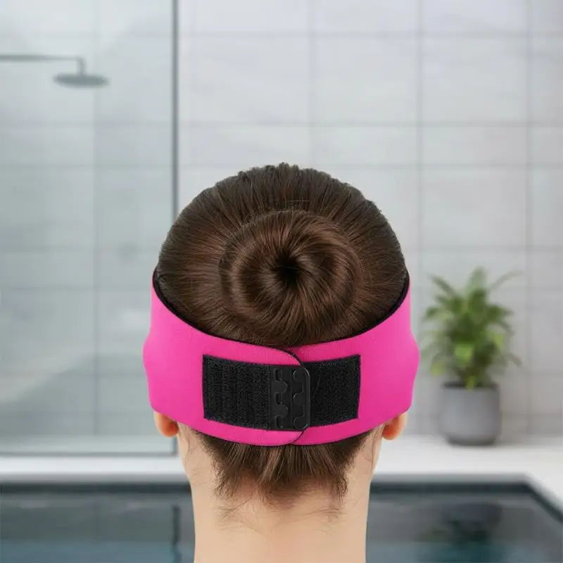 Swimming Ear Band Drop-Proof Adjustable Neoprene Waterproof Headband for Diving Swimming Surfing All Water Sports Users