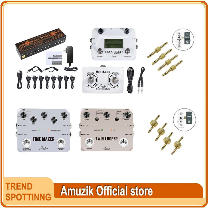 

Rowin Twin Looper And Twin Delay Pedal Upgrades For Electric Guitar 10 Min Looping Unlimited Undo Redo Function Drum Loope