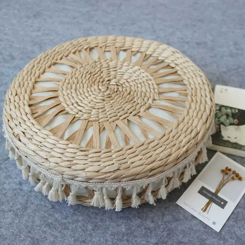Woven Futon Cushions Tatami Mat Mats Lace Fabric Cushions Several Stools Hollow Cushions