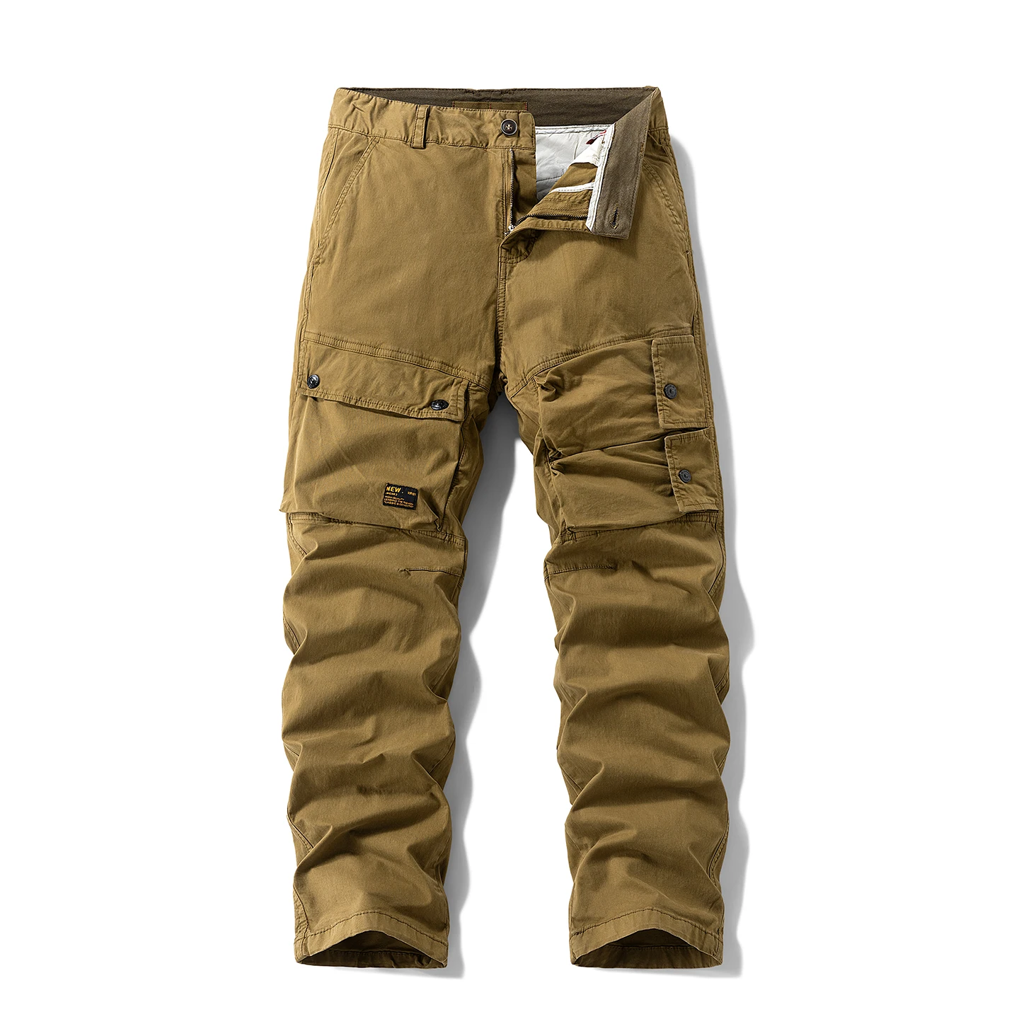 

Мужская рабочая одежда Брюки Multiple kets Повседневные прямые брюки Thiened American Sle Faion Trend Осень Зима Смесь хлопка