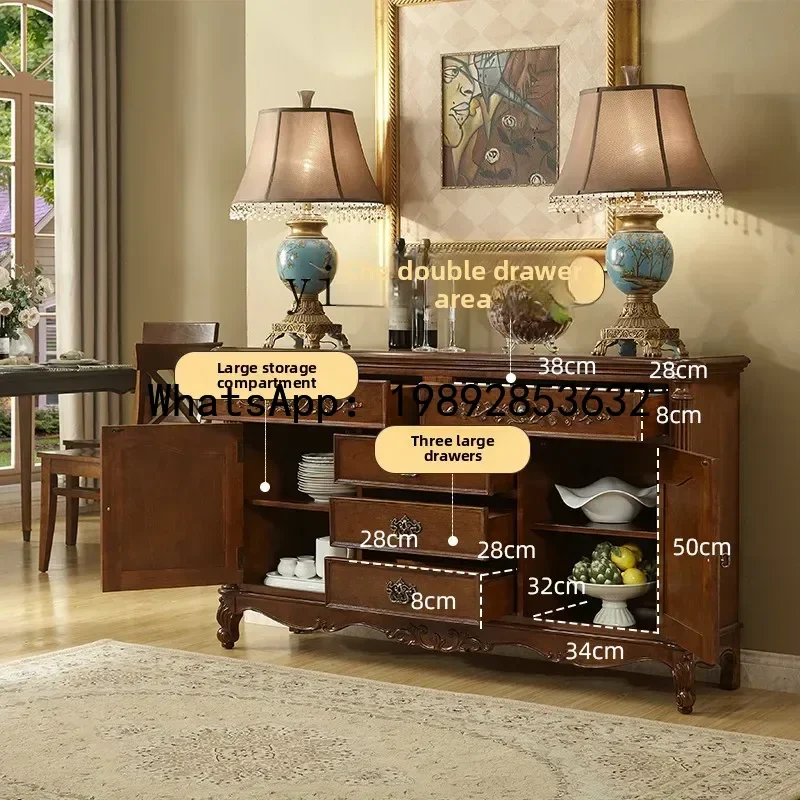 B1Edge Cabinet Carved Cabinet Solid Wood Edge  Kitchen Dish Storage