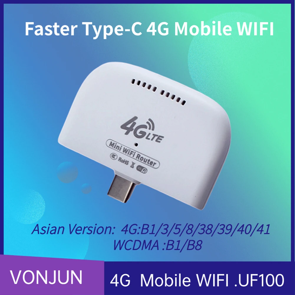 Router 4G LTE 4G UFI Type-C Mini WiFi Router USB Adapter Mobile Router Hotspot 4G Modem Router for RV Travel Vacation Camping