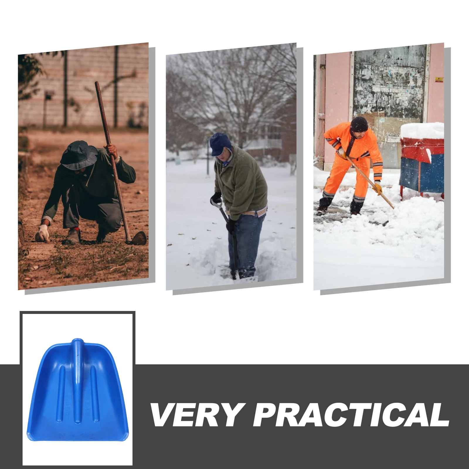 

Winter Snow Replaceable Ice Removal Multi-Use Accessory Large Head Outdoor Snow Removal Tool Nylon Plastic Shovel Head