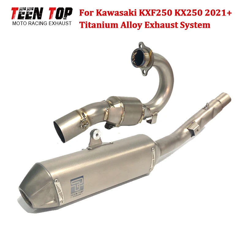

For Kawasaki KXF250 KX250 Dirtbike Exhaust System Titanium Escape Exhaust Pipe KXF250 Front Link Pipe 2021+ Muffler KX250 Elbow