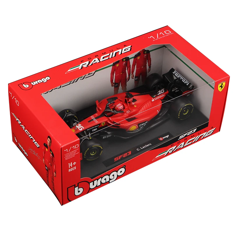Bburago 1:18 Ferrari SF23 F1 Car Model 2023 Formula Racing Large Size Special Edition #16 Charles Leclerc Alloy Diecast Toy