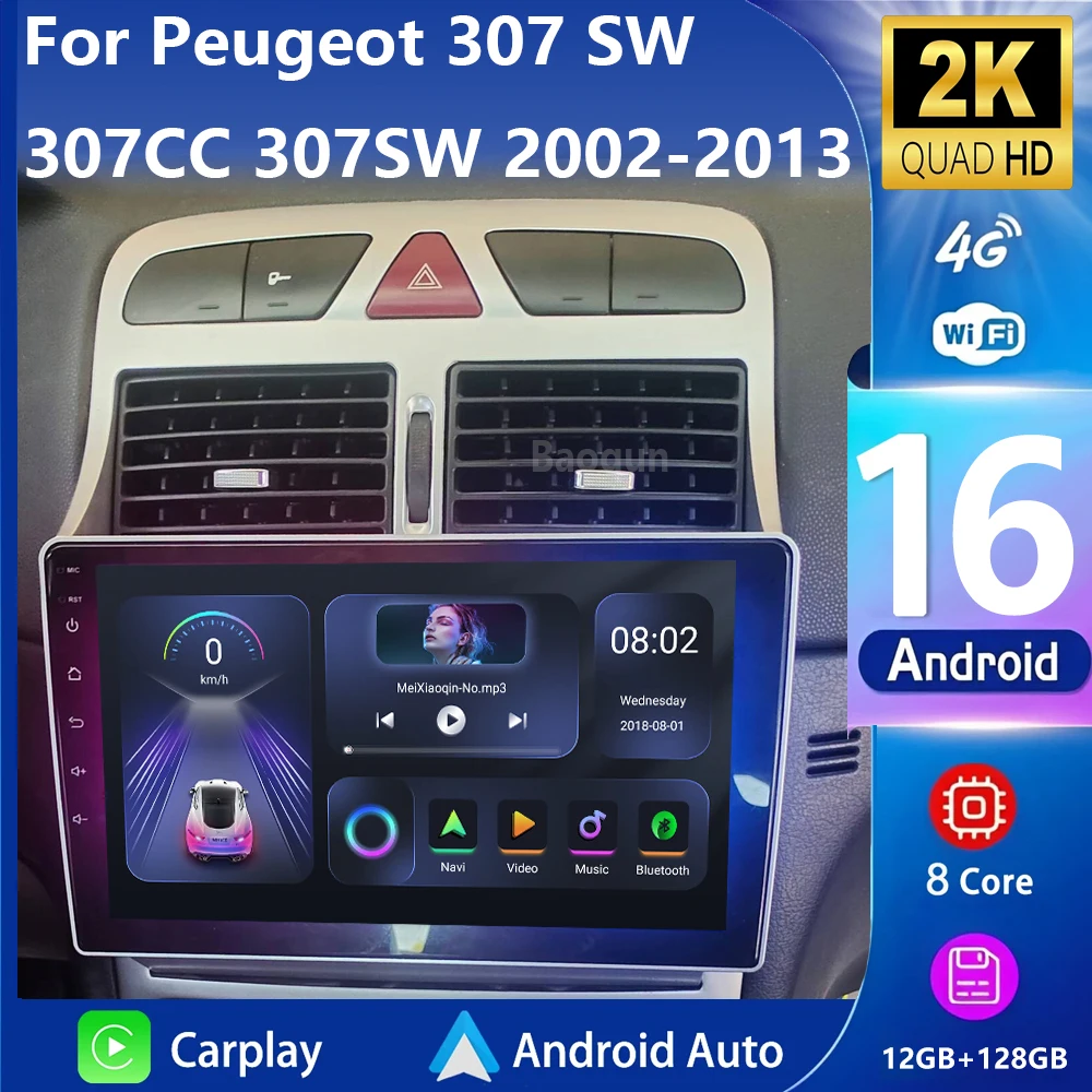 Android16 Carplay For Peugeot 307
