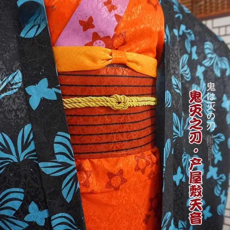 Anime japonés Ubuyashiki Amane Kimono Cosplay disfraz peluca Ubuyashiki Kagaya Cosplay Halloween convención mujer traje de escenario