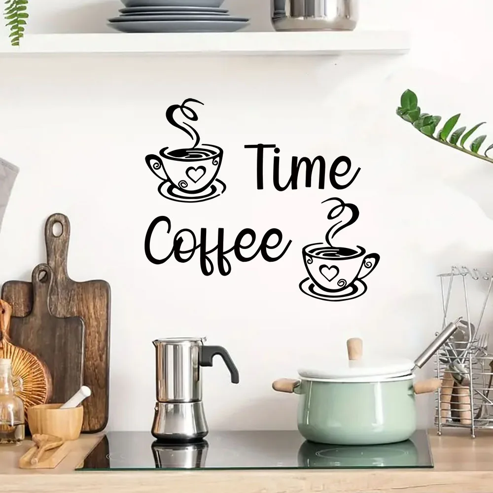 1PC Creative Coffee Customizable Text Wall Art Decal Decoration Fashion Sticker Bedroom Decor Wall Art MURAL