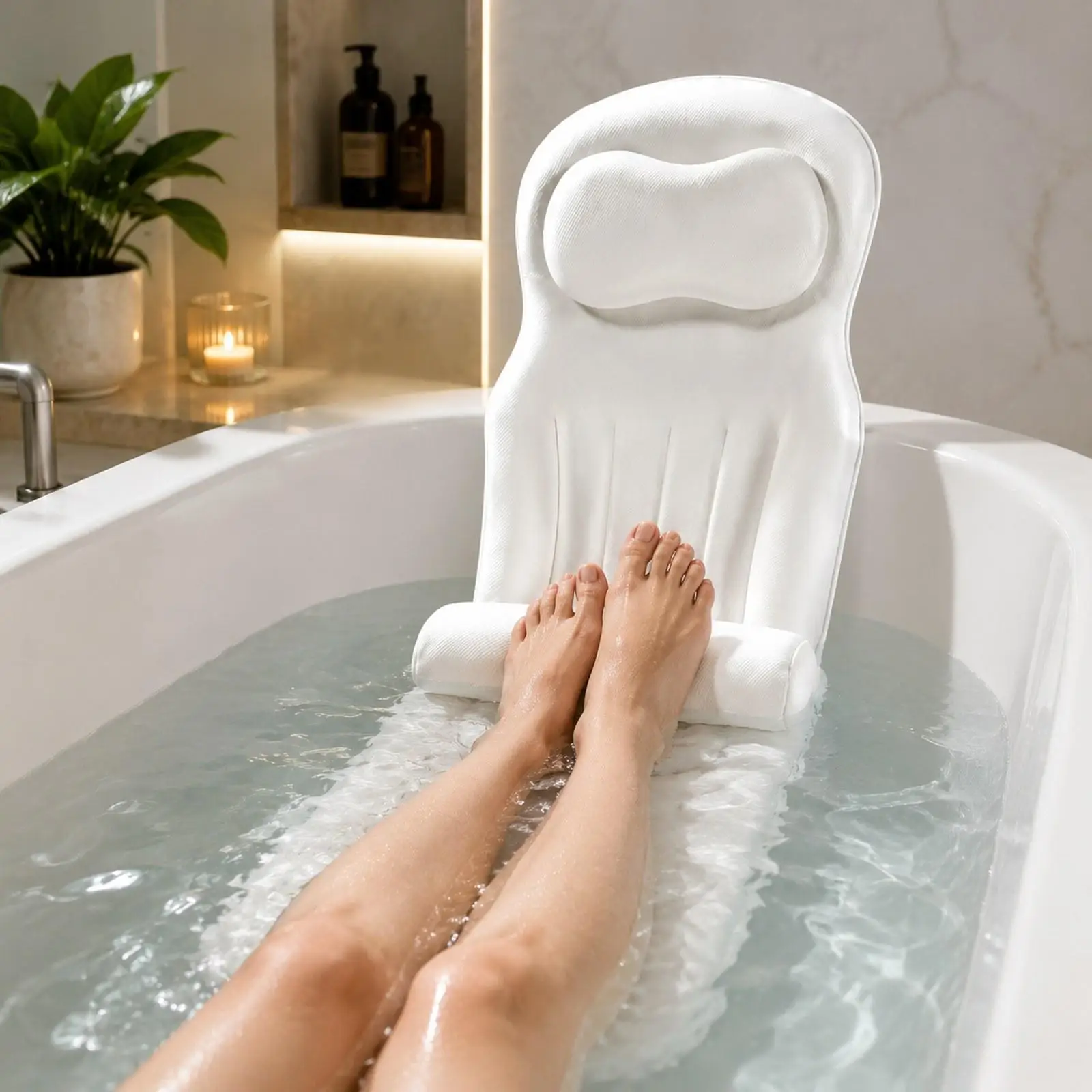 Full Body Bath Pillow for Tub with Waist Support Comfort Non Slip for Adults Hotel Supplies SPA Bathtub Pillow Bath Cushion