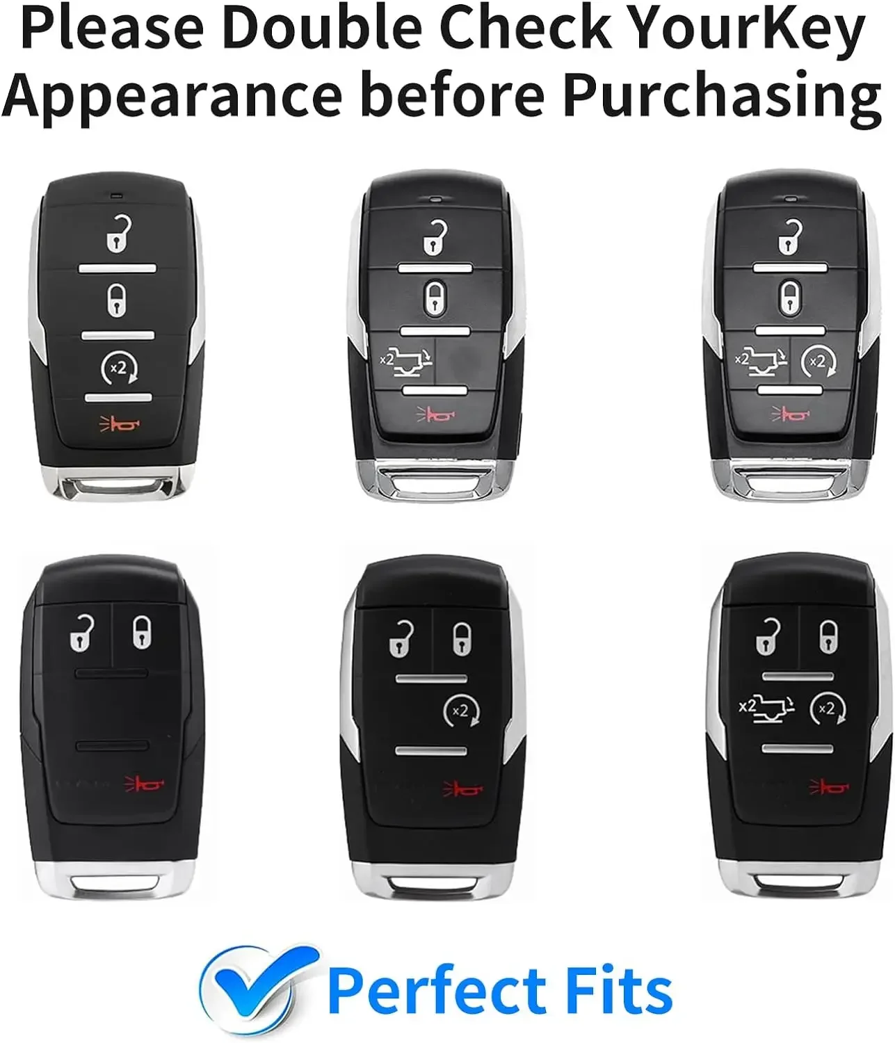 Carbon Fiber Key Fob Cover for RAM 1500/2500/3500 Limited Power Wagon 2019-26 | Protector Case Shell Accessory