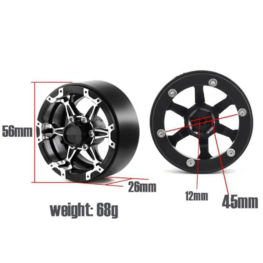 4 szt. Zamienne koła ze stopu aluminium 1,9 cala do samochodu TRX4 D90 RC