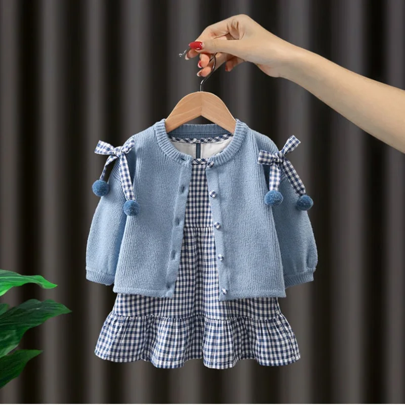 

Kxkm-New Girls Suit Children's Western Style Internet Hot Two-Piece Suit Children's Clothing Spring and Autumn Fashionable Baby
