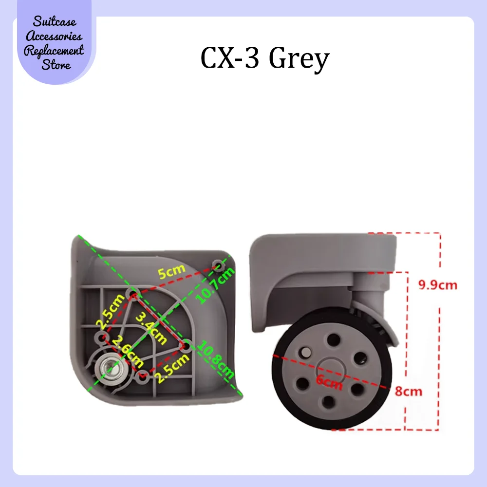 CX-3 Universal Wheel Replacement Suitcase Smooth Silent Shock Absorbing Durable Convenient Wheel Accessories Caster Wheels