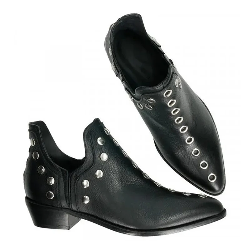 2024 New Women\'s Boots Autumn Pointed Head Rivets Personality Ankle Boots Women Sneakers Women