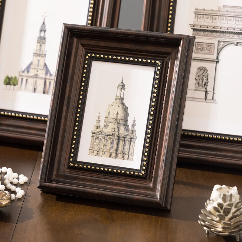 วินเทจ 6/7/10 นิ้วกรอบรูปโบราณ - Engraved Wood Frame บทวิจารณ์และราคา