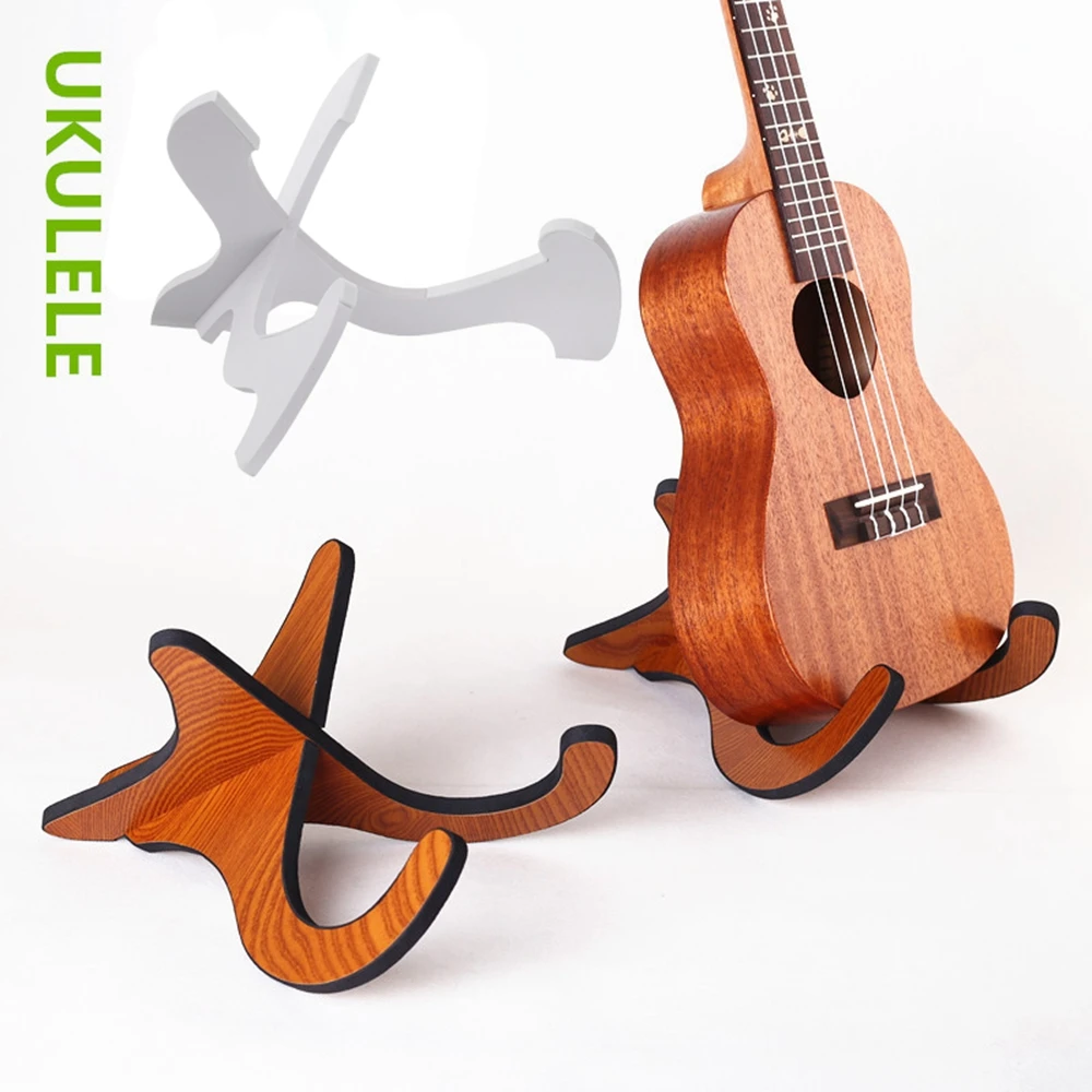 Vertikaler Ukulele-Displayständer Gitarrenständer Tragbarer Klappbarer Holzhalter Musikinstrumentenzubehör – Detail 5