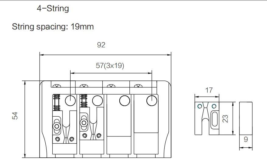 4 String Electric Precision/ JB Bass Guitar Bridge